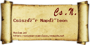 Csiszér Napóleon névjegykártya